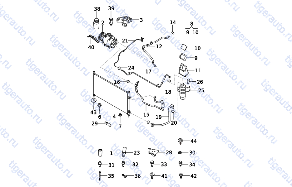 CONDENSER,PIPE,COMPRESSOR SYSTEM Chery Very (A13A)