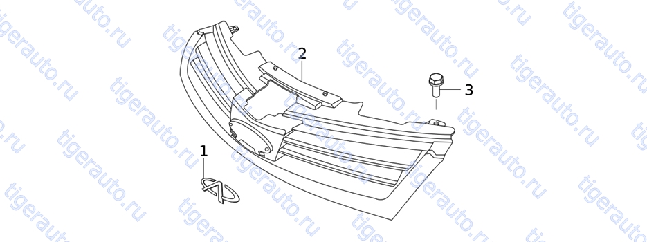 Чертеж RADIATOR GRILLE SYSTEM Chery Very (A13A) RADIATOR GRILLE SYSTEM Chery Very (A13A)