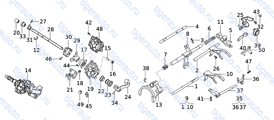FORK,FORK BAR,SHIFT SHAFT (CA) Chery Very (A13A)