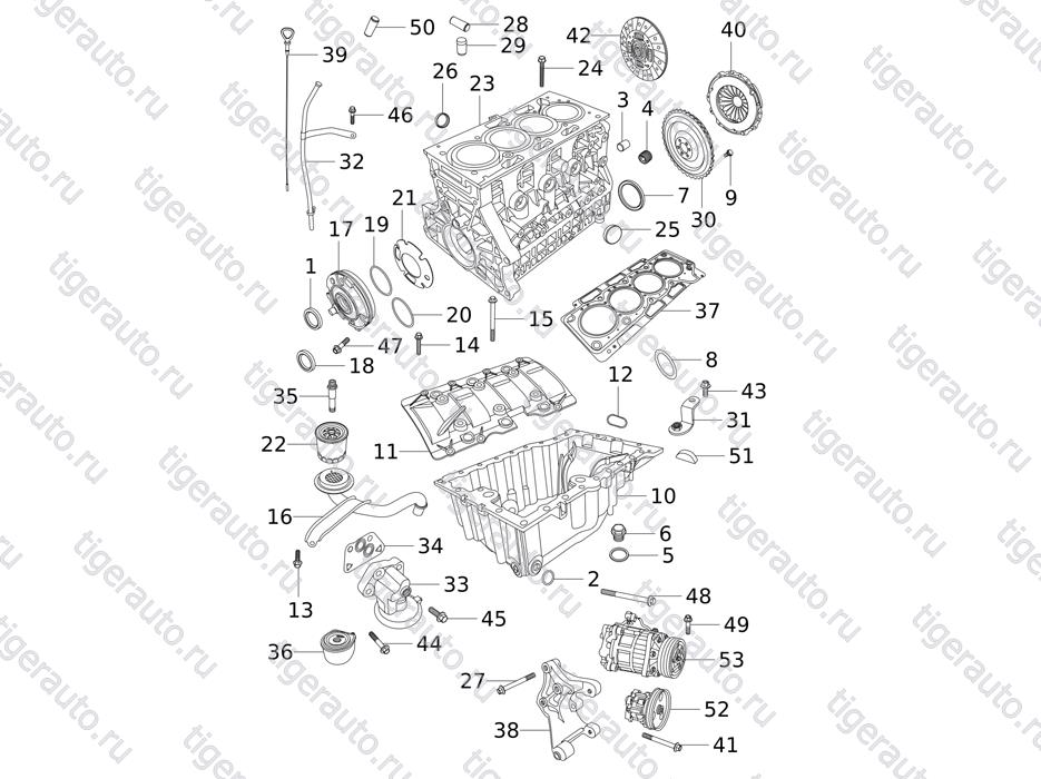 CYLINDER BLOCK,OIL PAN,FLYWHEEL  Chery Tiggo 5 (T21)