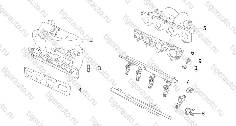 INTAKE \EXHAUST SYSTEM, OIL RAIL ASSY  Chery Tiggo 5 (T21)