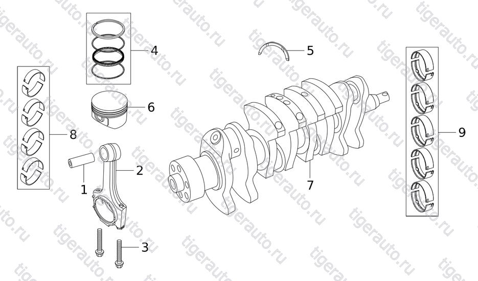 CRANKSHAFT CONNECTING ROD SYSTEM  Chery Tiggo 5 (T21)