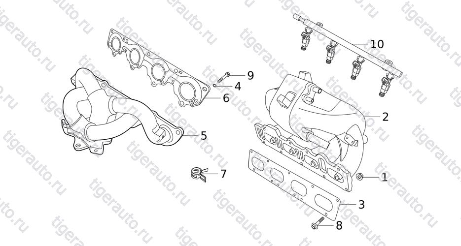 Чертеж NTAKE&EXHAUST SYSTEM, OIL RAIL ASSY Chery Tiggo 5 (T21) NTAKE&EXHAUST SYSTEM, OIL RAIL ASSY Chery Tiggo 5 (T21)