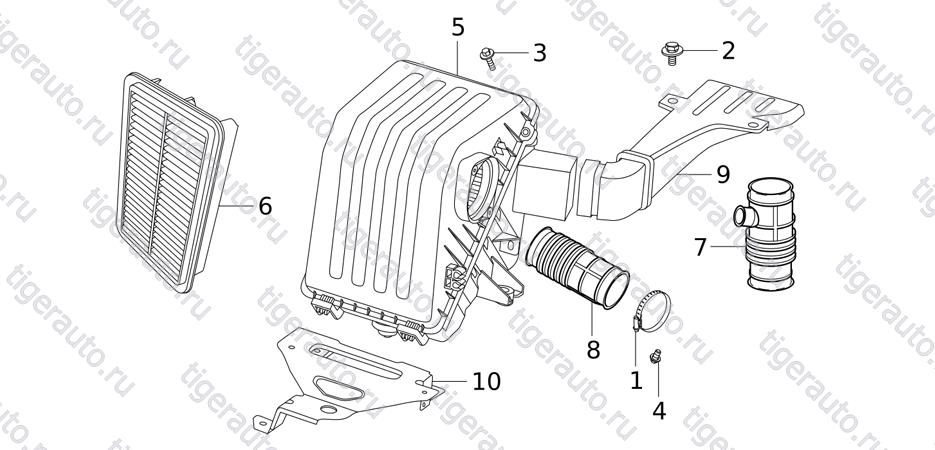 Чертеж AIR SUPPLY SYSTEM Chery Tiggo 5 (T21) AIR SUPPLY SYSTEM Chery Tiggo 5 (T21)