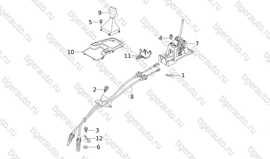 Чертеж SHIFTING OPERATION MECHANISM 2 Chery Tiggo 5 (T21) SHIFTING OPERATION MECHANISM 2 Chery Tiggo 5 (T21)