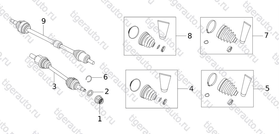 PROPELLER SHAFT SYSTEM Chery Tiggo 5 (T21)