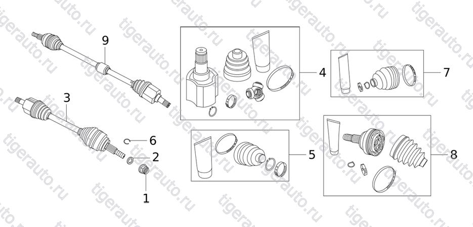 PROPELLER SHAFT SYSTEM (CA) Chery Tiggo 5 (T21)