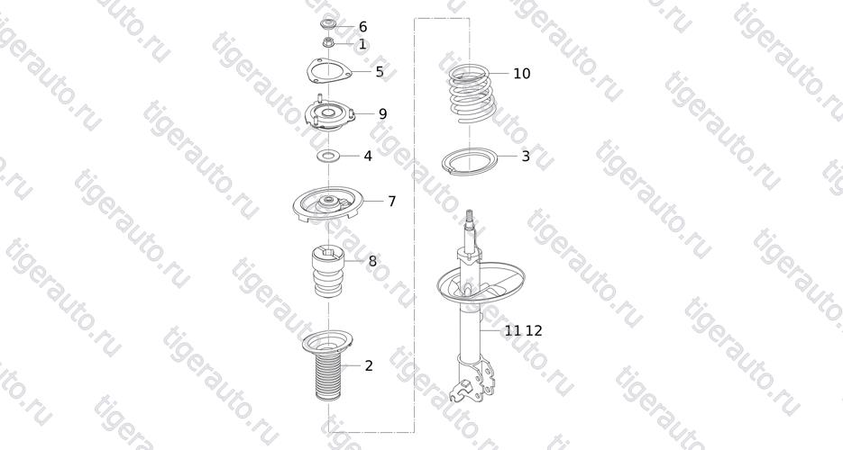 FR SLIDE COLUMN (BA) Chery Tiggo 5 (T21)