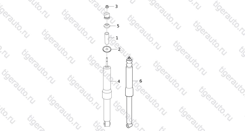 Чертеж RR SHOCK ABSORBER Chery Tiggo 5 (T21) RR SHOCK ABSORBER Chery Tiggo 5 (T21)