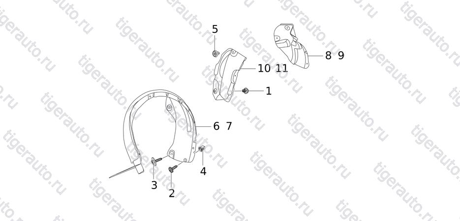 Чертеж WHEEL HOUSE TRIM Chery Tiggo 5 (T21) WHEEL HOUSE TRIM Chery Tiggo 5 (T21)