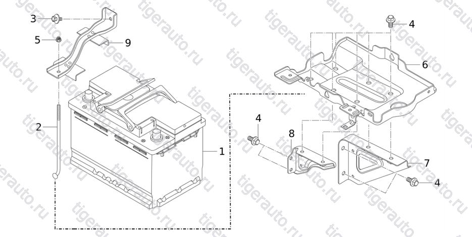 Чертеж BATTERY Chery Tiggo 5 (T21) BATTERY Chery Tiggo 5 (T21)