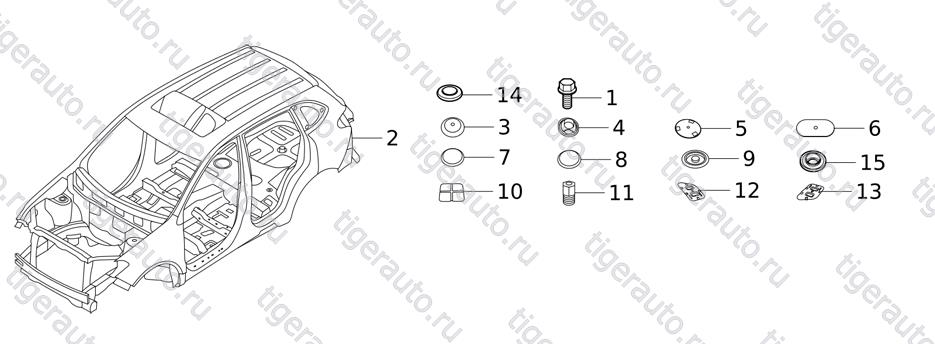 Чертеж VEHICLE BODY,PLUG Chery Tiggo 5 (T21) VEHICLE BODY,PLUG Chery Tiggo 5 (T21)