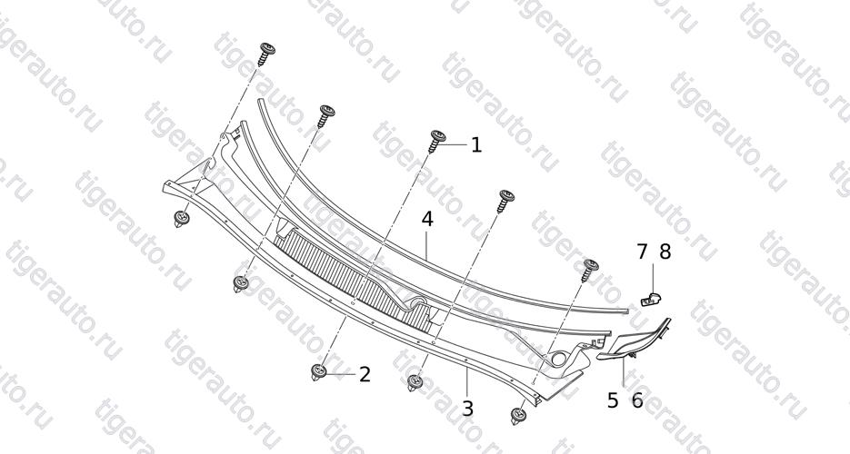 Чертеж FR WINDSCREEN LOWER TRIM Chery Tiggo 5 (T21) FR WINDSCREEN LOWER TRIM Chery Tiggo 5 (T21)