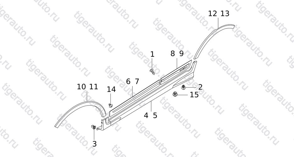 Чертеж LWR TRIM SYSTEM Chery Tiggo 5 (T21) LWR TRIM SYSTEM Chery Tiggo 5 (T21)