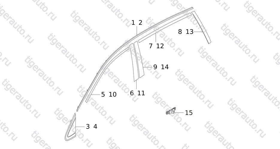 Чертеж SIDE TRIM Chery Tiggo 5 (T21) SIDE TRIM Chery Tiggo 5 (T21)