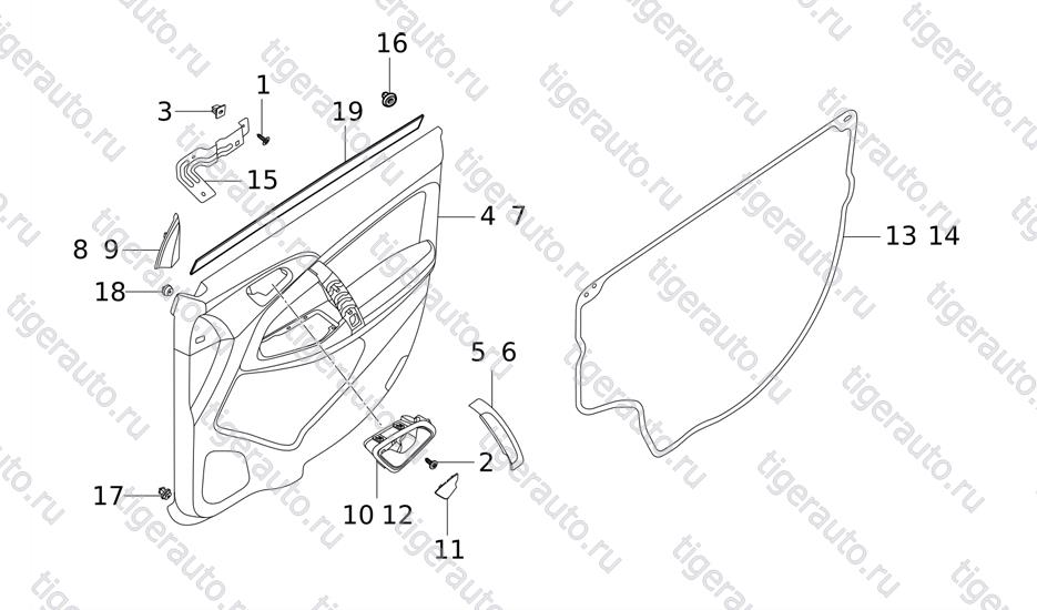 Чертеж FR DOOR TRIM Chery Tiggo 5 (T21) FR DOOR TRIM Chery Tiggo 5 (T21)