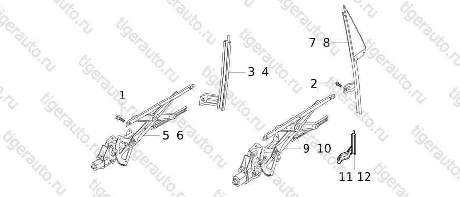 Чертеж WINDOW GLASS LIFTER MECHANISM Chery Tiggo 5 (T21) WINDOW GLASS LIFTER MECHANISM Chery Tiggo 5 (T21)