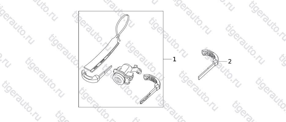 HANDLE AND LOCK CYLINDER SYSTEM (BA) Chery Tiggo 5 (T21)