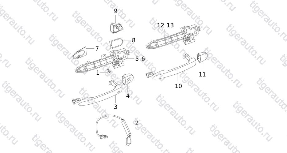 Чертеж DOOR HANDLE (BA) Chery Tiggo 5 (T21) DOOR HANDLE (BA) Chery Tiggo 5 (T21)