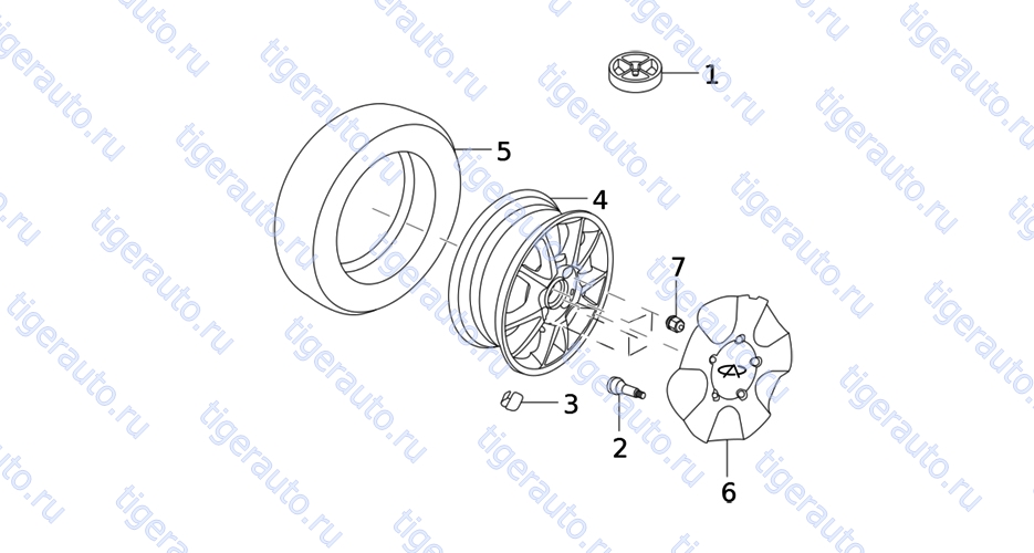 Чертеж WHEELS ASSY (AG) Chery Very (A13A) WHEELS ASSY (AG) Chery Very (A13A)