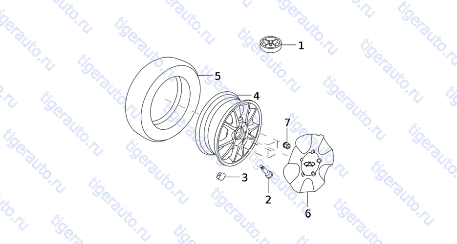 Чертеж WHEELS ASSY (AM) Chery Very (A13A) WHEELS ASSY (AM) Chery Very (A13A)