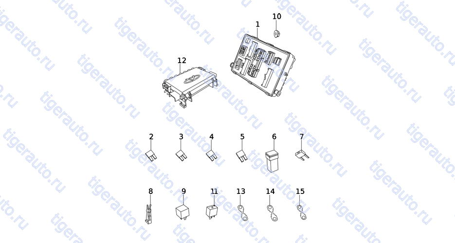 Чертеж CENTRAL ELECTRICAL BOX SYSTEM Chery Very (A13A) CENTRAL ELECTRICAL BOX SYSTEM Chery Very (A13A)