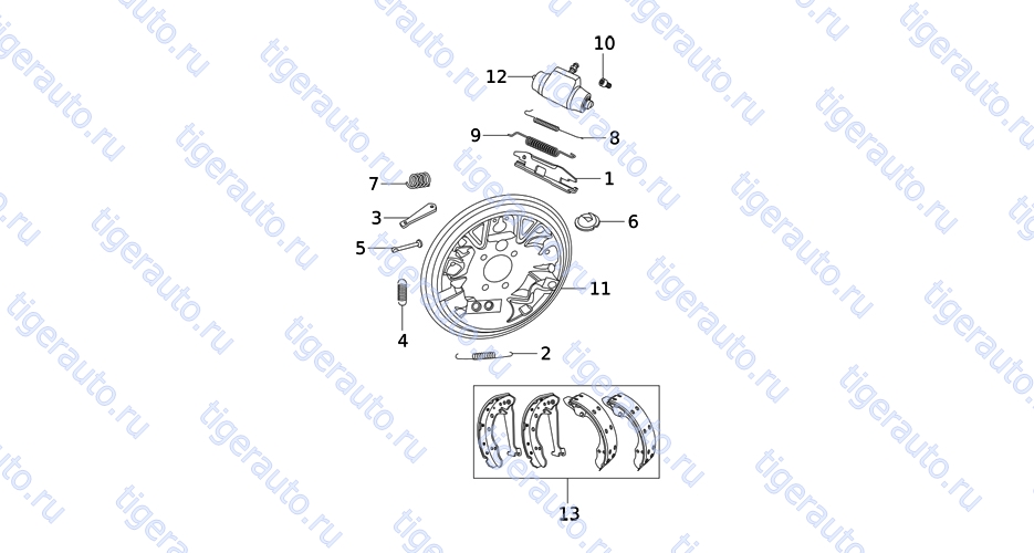RR BRAKE ASSY-RH (3AH-CA) Chery Bonus (A13)