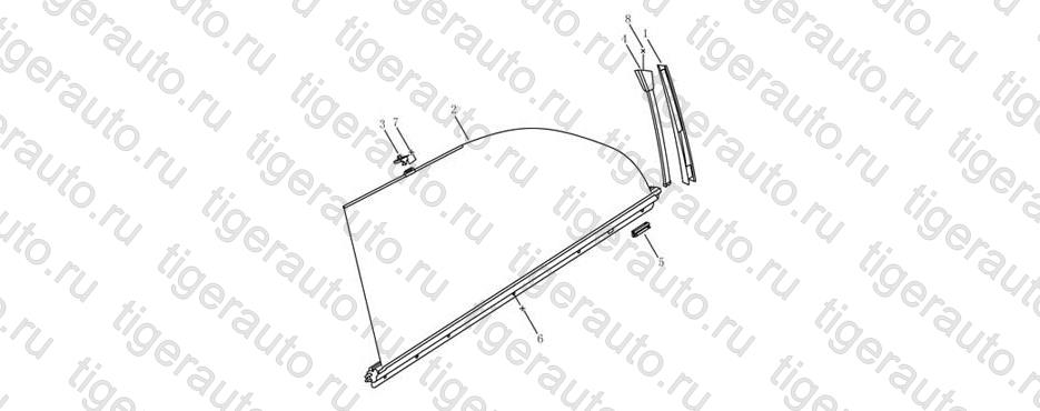 Чертеж SUN VISOR,REAR DOOR Geely Emgrand EC8 SUN VISOR,REAR DOOR Geely Emgrand EC8