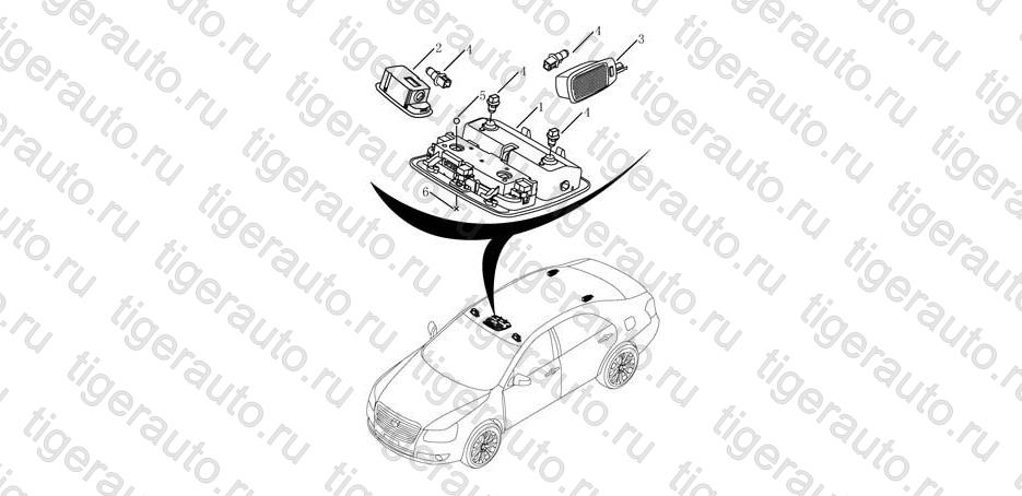 Чертеж ROOM LAMP Geely Emgrand EC8 ROOM LAMP Geely Emgrand EC8