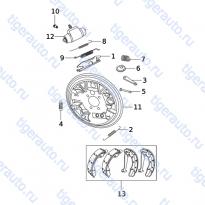 Каталог RR BRAKE ASSY-LH (3AH-BA) Chery Very (A13A)