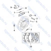 Каталог RR BRAKE ASSY-LH (6AD-CA) Chery Very (A13A)